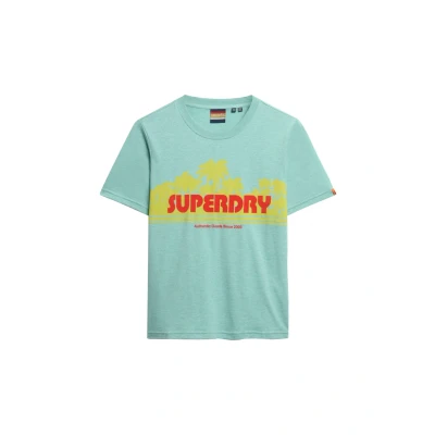 Abbildung von Superdry Relaxed Tshirt print, Damen, Größe: 40, Sage green marl