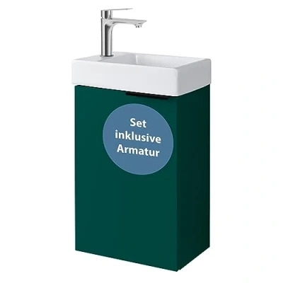 Abbildung von Planetmöbel Waschtisch Compact 40 (3er Set, 1 St), Badmöbel, Breite cm, Soft Close Funktion, mit Bad Armatur