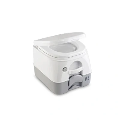 Abbildung von Dometic 9108557679 Portable 972 mit 360 Druckspülung Campingtoilette, Weiß/Grau