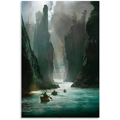 Abbildung von Luck7 Leinwand Druck Poster 60x90cm Herr der Ringe Argonath Dekoratives Zuhause Wandkunst Kunstwerk Malerei Kunstdrucke Bild Kein Rahmen