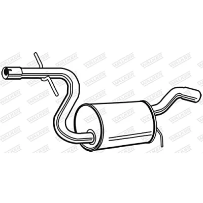 Abbildung von WALKER 23128 Mittelschalldämpfer 950 ohne Anbauteile SKODA: Octavia 2 Combi, II Schrägheck, VOLKSWAGEN: Jetta 3