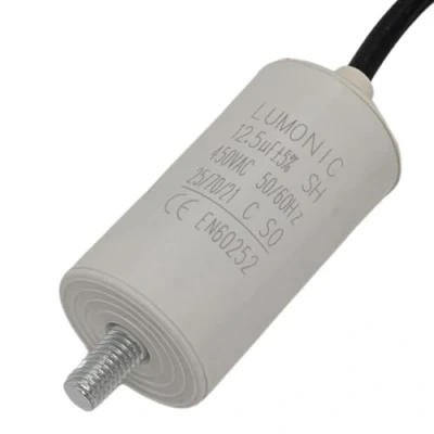 Abbildung von Lumonic Anlaufkondensator mit Kabel 25cm I 12,5µF 450V 34x65mm 12,5uF Motorkondensator Kunststoffgehäuse Betriebskondensator für Pumpen,