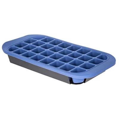 Abbildung von Bar Originale Eiswürfelform aus Silikon mit Schale Hartplastik, groß, für 32 Eiswürfel