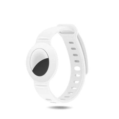 Abbildung von Airtag Kinder Armband, Bracelet für Airtag, Silikon Schutzhülle Uhrenarmband Kinder, Kleinkinder(Weiß)