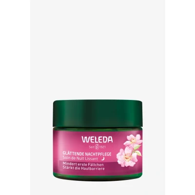 Abbildung von WELEDA Bio Glättende Nachtpflege Wildrose &amp; Weißer Tee Naturkosmetik Natural Aging Gesichtscreme mit Age Protect Complex mindert erste Fältchen aktiviert die Zellerneuerung (vegan, 40ml)