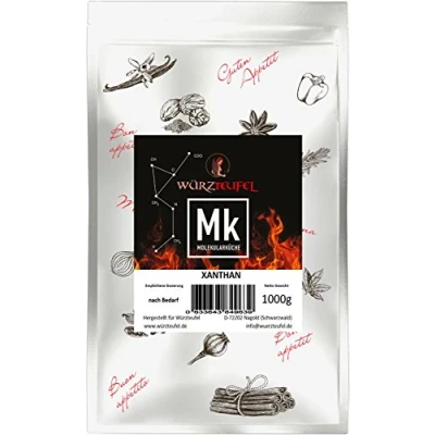 Abbildung von Xanthan, Xanthan Gum E415. Glutenfreies Verdickungsmittel, Polysaccharid. Beutel 1000g.
