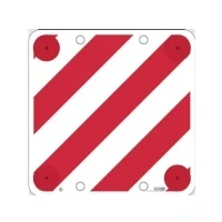 Abbildung von IWH Warntafel mit Reflektoren und Ösen 50x50 cm Rot Weiß Geeignet für Wohnmobil, Boot Fahrradträger in der EU, Italien Spanien ausgenommen.