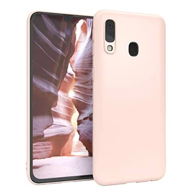 Abbildung von EAZY CASE Handyhülle Silikon mit Kameraschutz kompatibel Samsung Galaxy A40 in Hellrosa, Rosa, Ultra dünn, Slimcover, Silikonhülle, Hülle, Softcase, Backcover