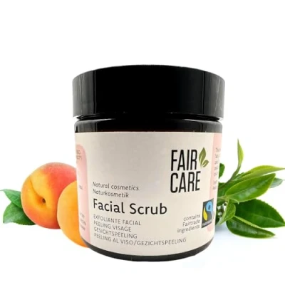 Abbildung von FAIR CARE Gesichtspeeling 100ml Aprikose und Grüntee FAIRTRADE Tiefenreinigung für strahlende Haut