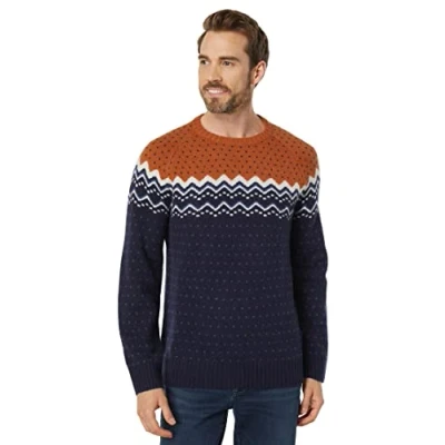 Abbildung von Fjallraven 81829 555 243 Övik Knit Sweater M/Övik M Sweatshirt Herren Dark Navy Terracotta Brown Größe L