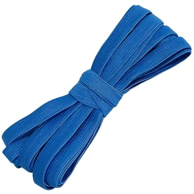Abbildung von AERZETIX C67528 Flaches geflochtenes Gummiband 5 Meter Breite 10 mm Polyester + Latex Farbe blau