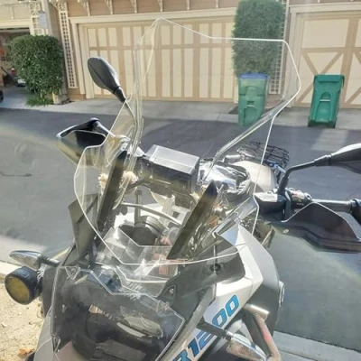 Abbildung von Motorrad Hohe Windschutzscheibe Windabweiser Kompatibel mit R1200GS R1200 GS ADV 2013 2018 R1250GS R 1250 Adventure 2023 (Transparent)