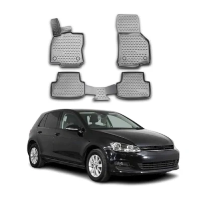 Abbildung von OMAC 7515444G Fußmattensatz Gummi, TPE (thermoplastischer Elastomer) 4 grau VOLKSWAGEN: Golf 7 Schrägheck