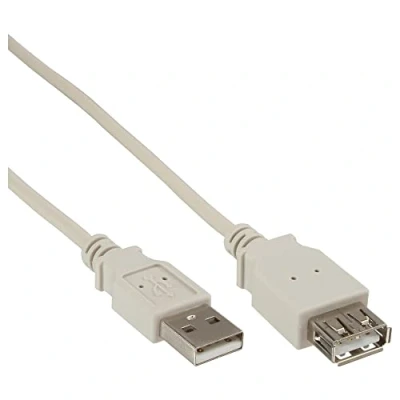 Abbildung von InLine 34633 USB 2.0 Verlängerung, Stecker / Buchse, Typ A, beige, 0,3m