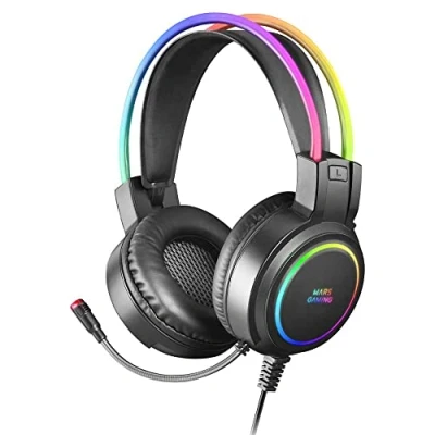 Abbildung von Mars Gaming MHRGB, Chroma RGB Flow Headset, Professionelles Mikrofon, Räumlicher Klang, Schwarz