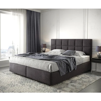 Abbildung von DELIFE Boxspringbett Dream Fine, Mikrofaser Schwarz 180x200 cm mit Matratze und Topper