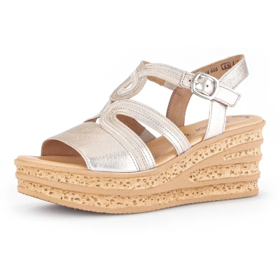 Abbildung von Gabor Plateausandalette Puder desert, Damen, Größe: 42, desert Schuhe