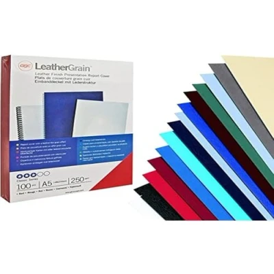 Abbildung von LeatherGrain Umschlagmaterial, A4, 100 Stück, dunkelrot