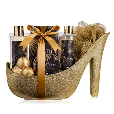 Abbildung von ACCENTRA Pflege Geschenkset &quot;Luxury&quot; Badeset für Damen im glitzernden Stiletto Schuh, 8 tlg., Tierversuchsfrei