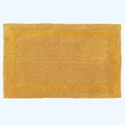 Abbildung von Homescapes Großer Badvorleger senfgelb, XXL Badematte 70x120 cm, Baumwoll Badteppich Premium mit Wende Design