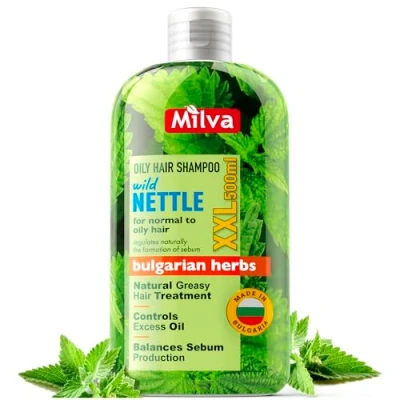 Abbildung von Milva Brennnessel Shampoo für Fettiges Haar 500 ml Natürliches Haarreinigungs ölreduzierendes &amp; Schuppen Bekämpfungs Mittel Volumen