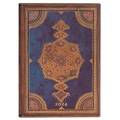 Abbildung von Paperblanks Flexi 12 Monatskalender 2024 Safawidisch Indigo, Day at a Time Midi (175 x 125), Italienisch