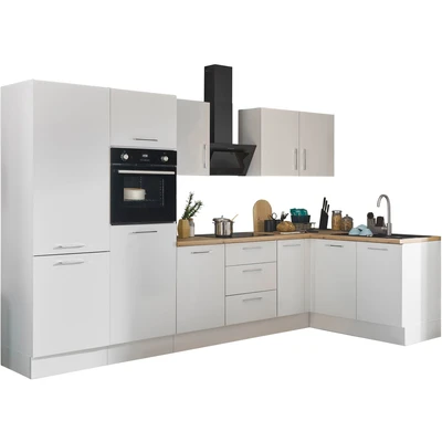 Abbildung von BASIC by Balculina Winkelküche &quot;Turin&quot;, Breite 330 cm, wahlweise mit E Geräten
