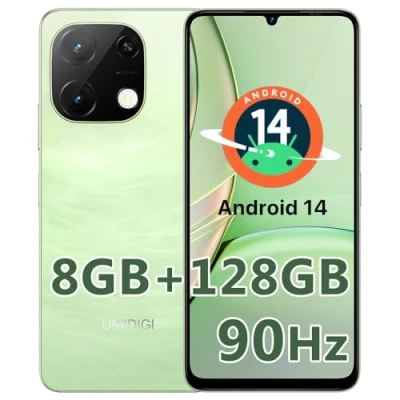 Abbildung von UMIDIGI G9T Handy,Android 14 Smartphone Ohne Vertrag,Smartphone 6.75 Zoll 90Hz,8GB+128GB/1TB,Handy 5000mAh,13MP+8MP Kamera Dual SIM 4G Simlockfreie Handys, Fingerabdruck/Face ID,GPS,2.4G/5G WiFi Grün