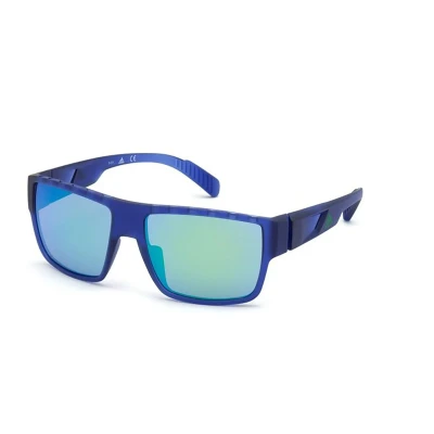 Abbildung von Adidas Sport Herren SP0006 91Q Gläser SONNENBRILLEN Plastik Blau Grün Geometrisch Normal