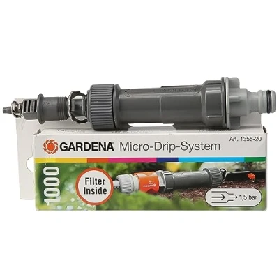 Abbildung von Gardena Micro Drip System Basisgerät 1000: Grundgerät zur Druckreduzierung, Wasserdurchfluss ca. 1000 l/h, Quick &amp; Easy Verbindungstechnik (1355 20)