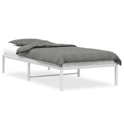 Abbildung von vidaXL Bett Bettgestell Metall Weiß 90x190 cm