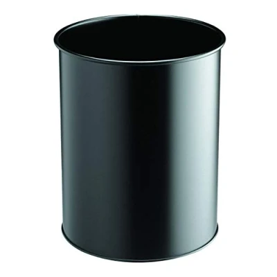 Abbildung von Durable Papierkorb Metall rund, 15 Liter, schwarz, 330101