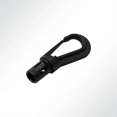 Abbildung von LYSEL® Karabinerhaken Schwarz Kunststoff für ø 6 mm Expanderseil