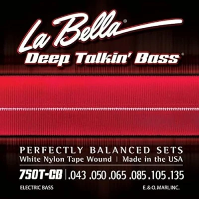 Abbildung von La Bella Strings »DEEP TALKIN&#039; Bass 750T CB White Nylon 6 String E BASS« Saiten für Tape Wound Light: 043 135