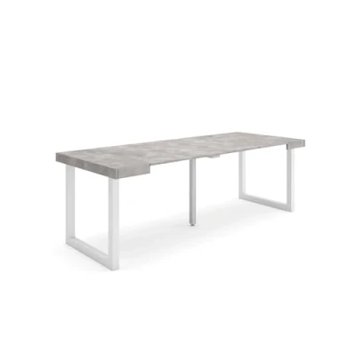 Abbildung von Skraut Home Ausziehbarertisch Multifunktionaler ausziehbarer 220 Für 10 Gäste Massivholz Beine Moderner Stil Zement