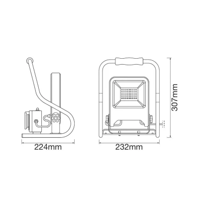 Abbildung von LEDVANCE LED Arbeitslicht, Leuchte für Außenanwendungen, Kaltweiß, R Stand, Worklight, 30W
