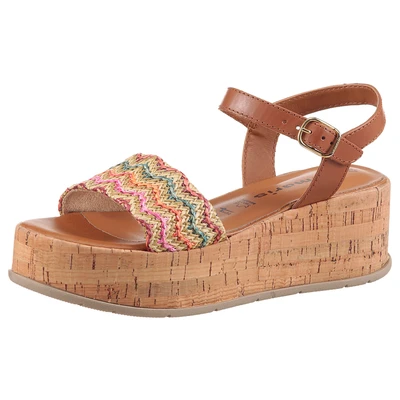 Abbildung von Tamaris Sandalette, Sommerschuh, Sandale, Plateauabsatz mit komfortabler Innensohle