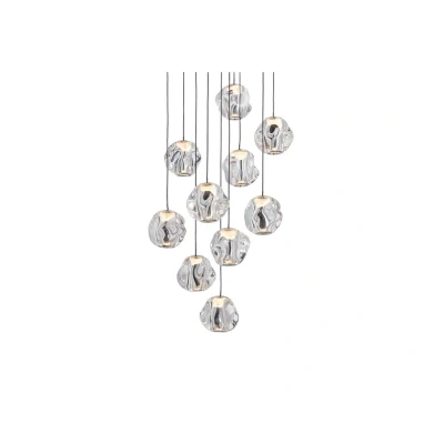Abbildung von LOOM DESIGN LED Hängeleuchte Ice Ball, chrom/klar 10 flammig