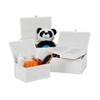 Abbildung von relaxdays Aufbewahrungskorb 3er Set, Weiß
