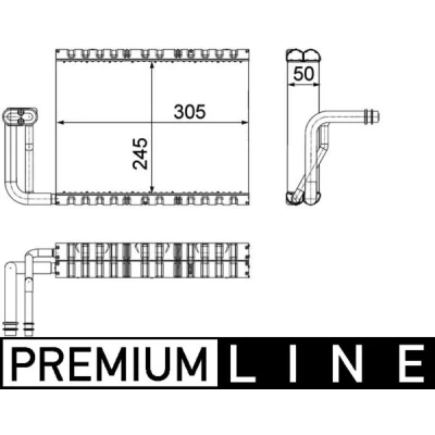 Abbildung von MAHLE ORIGINAL AE 88 000P Verdampfer ohne Expansionsventil BMW: 5 Touring, Limousine, GT