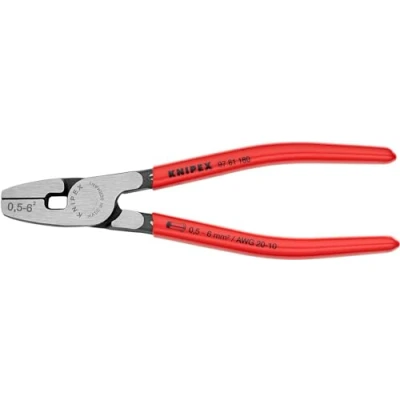 Abbildung von KNIPEX Crimpzange für Aderendhülsen mit Fronteinführung Kunststoff überzogen 180 mm 97 81