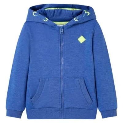 Abbildung von vidaXL Kapuzenpullover Kinder mit Reißverschluss Blau Melange 92