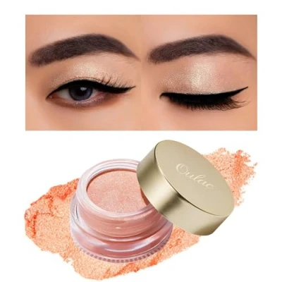 Abbildung von Oulac Glitzer Lidschatten Heller Pfirsich &amp; Highlighter Duo Wasserfest Langlebig Transparent Finish Verblendbares faltenfreies Augen Makeup Vegan 06g (07)