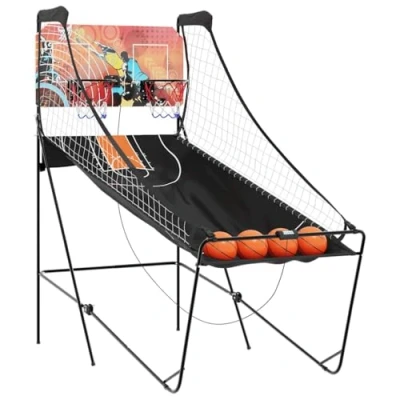 Abbildung von vidaXL Arcade Basketballspiel mit 4 Bällen für 2 Spieler, Basketballautomat, Basketball Schießmaschine, Indoor
