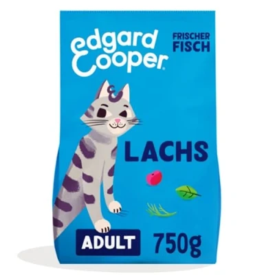 Abbildung von Edgard &amp; Cooper Katzenfutter, Trockenfutter für Katzen, (Lachs, 750g), Getreidefrei, voll von frischem Frisch und natürlichen Zutaten, geeignet sterilisierte aktive Katzen