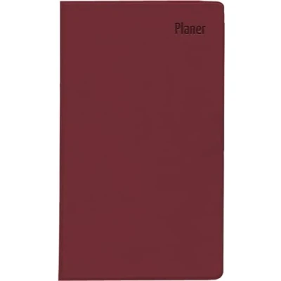 Abbildung von Zettler Taschenplaner 2025 bordeaux, 9,5x16cm, Taschenkalender mit 32 Seiten in Kunststoffhülle, 1 Monat auf 2 Seiten, separates Adressheft, Wochenzählung, Mondphasen und deutsches Kalendarium