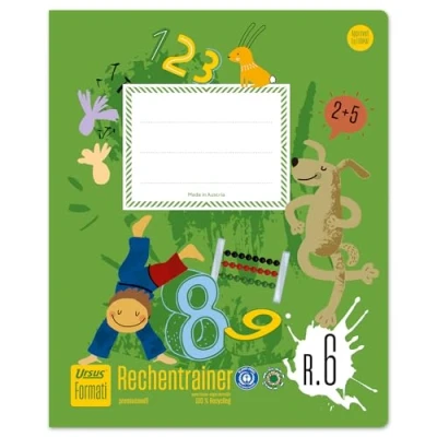 Abbildung von Formati Rechentrainer R.6 Quart 20 Blatt kariert, aus 100% Recyclingpapier, für Malrechnungen, In Rechnungen und Divisionen