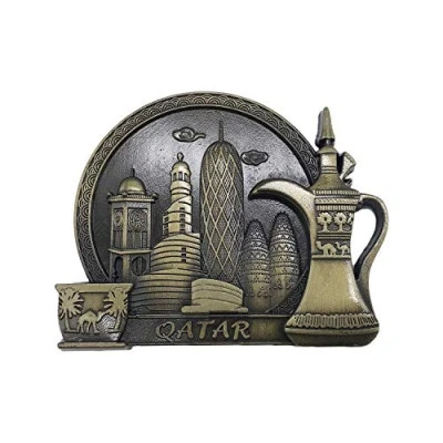 Abbildung von 3D Katar Kühlschrank Kühlschrankmagnet Tourist Souvenirs Handgemachte Metall Handwerk Magnetische Aufkleber Home Küche Dekoration Reise Geschenk