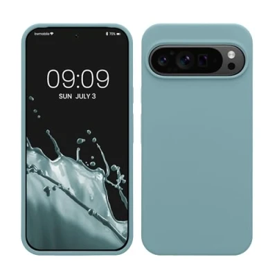 Abbildung von kwmobile Hülle kompatibel mit Google Pixel 9 Pro XL Silikon Handy Case Handyhülle weiche Oberfläche kabelloses Laden Antique Stone