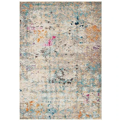Abbildung von SAFAVIEH Moderner Schick Teppich für Wohnzimmer, Esszimmer, Schlafzimmer Madison Collection, Kurzer Flor, Grau und Gold, 91 X 152 cm